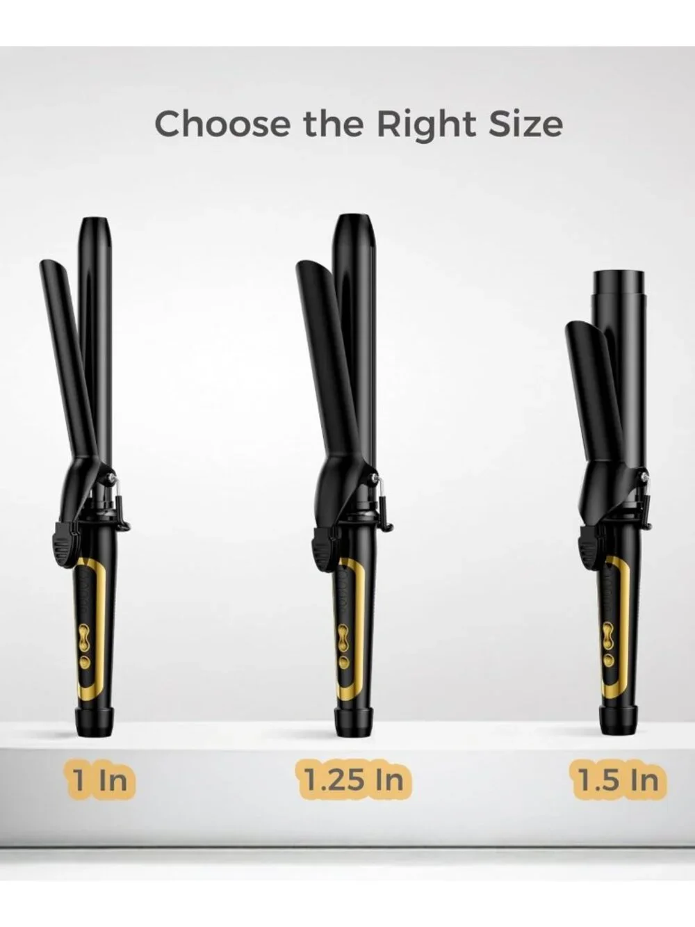 1-Inch Extra Long Hair Curling Iron, Ceramic Tourmaline, Dual Voltage, 450°F